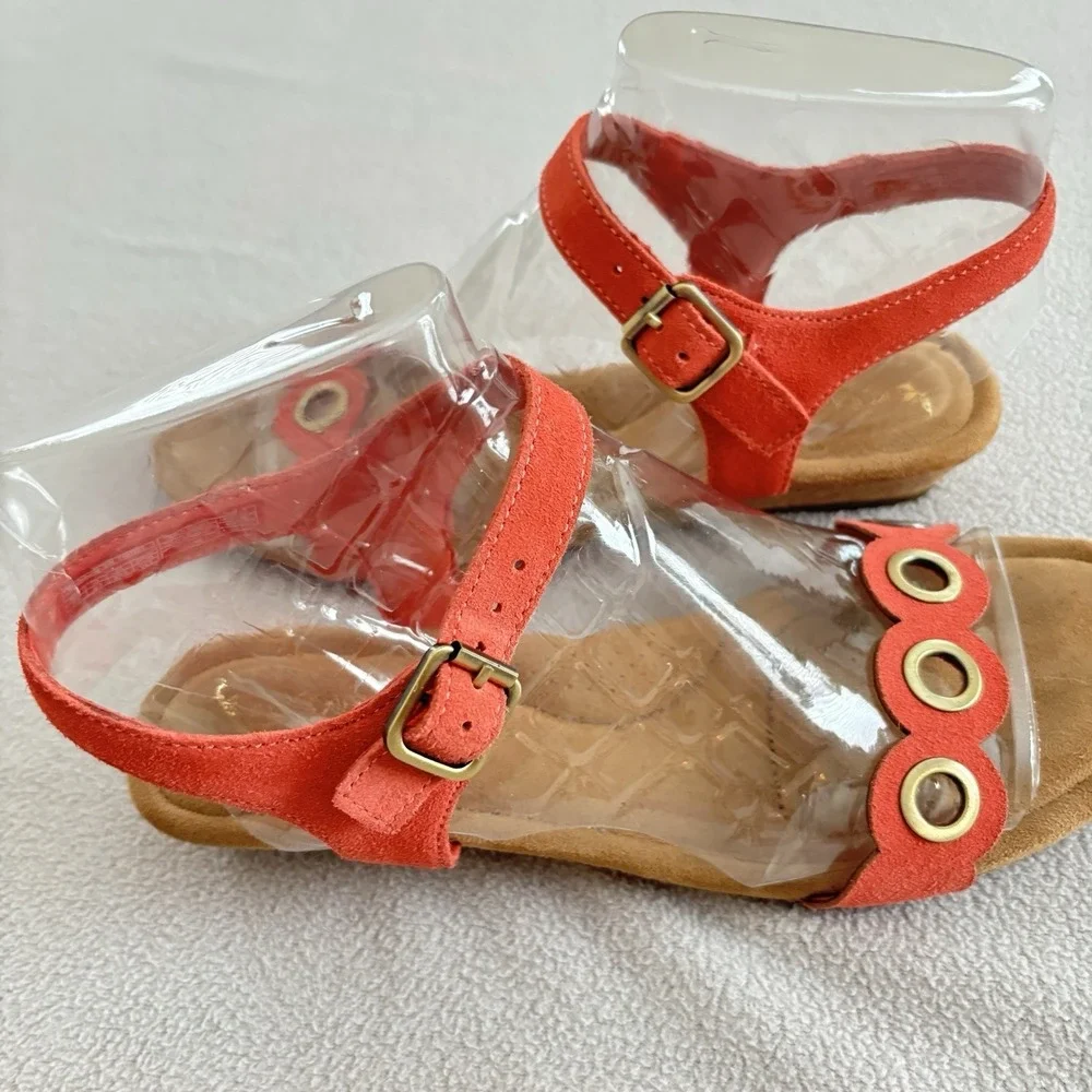 Kookaburra By Ugg Women Coral Ankle Strap Cork Wedge Grommet Sz 7.5 M Sandal